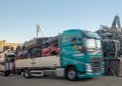 Lastwagen in Fahrt